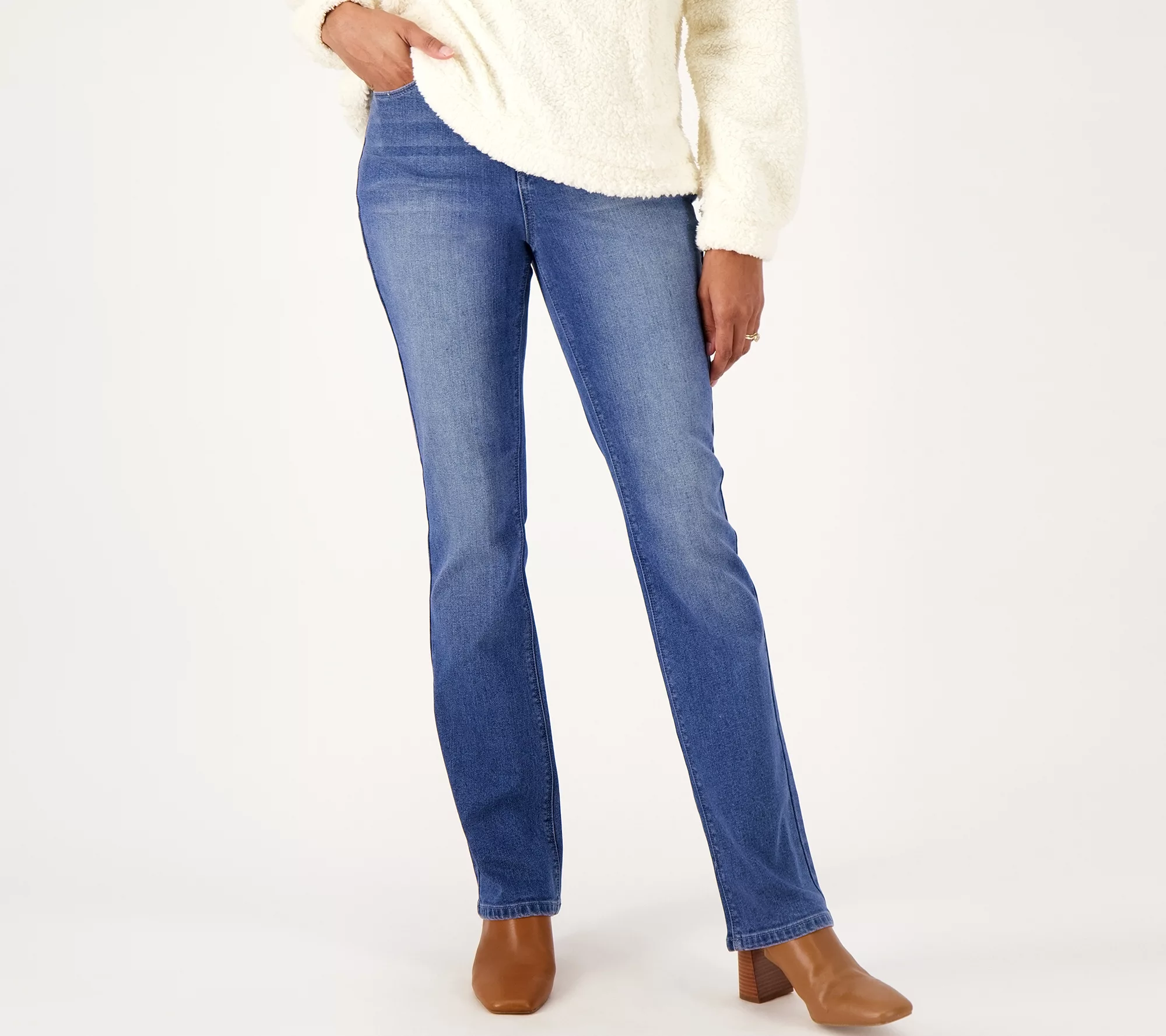 "As Is" Laurie Felt Petite Forever Denim 5 Pocket Relax Baby Bell Jeans