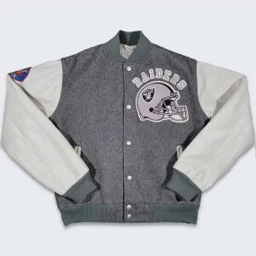 80’s LA Raiders Varsity Gray and Cream Jacket