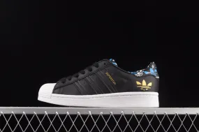 Adidas Originals Superstar Core Black Blue Metallic Gold HO0185