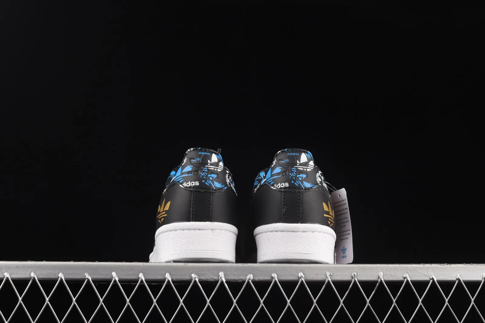 Adidas Originals Superstar Core Black Blue Metallic Gold HO0185