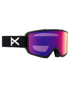 Anon M3 Low Bridge Fit Snow Goggles + Bonus Lens + MFI - Black / Perceive Sunny Red | Snow Goggles Men's | Snow Skiers Wareh