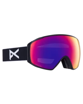 Anon M4S Toric Low Bridge Fit Snow Goggles + Bonus Lens + MFI - Black / Perceive Sunny Red | Snow Goggles Men's | Snow Skier