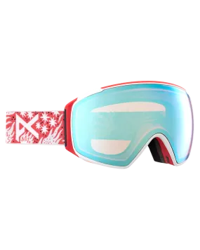 Anon M4S Toric Low Bridge Fit Snow Goggles + Bonus Lens + MFI - Joshua Noom / Perceive Variable Blue | Snow Goggles Men's | 