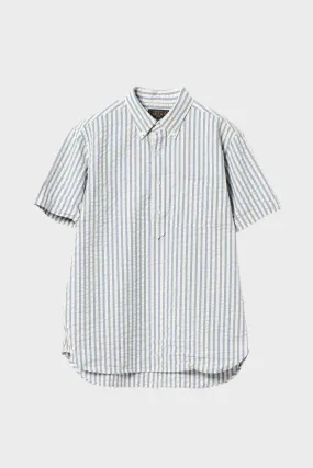 B.D. Pullover Short Sleeve Indigo Seersucker - Stripe