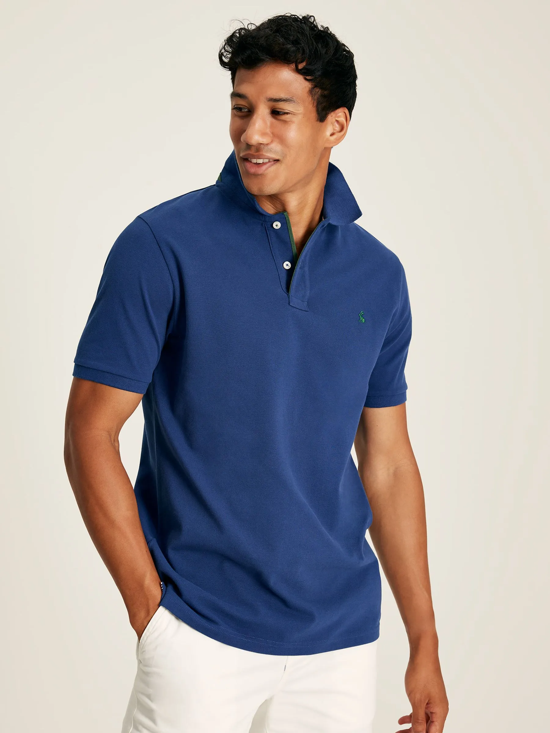 Blue Cotton Polo Shirt