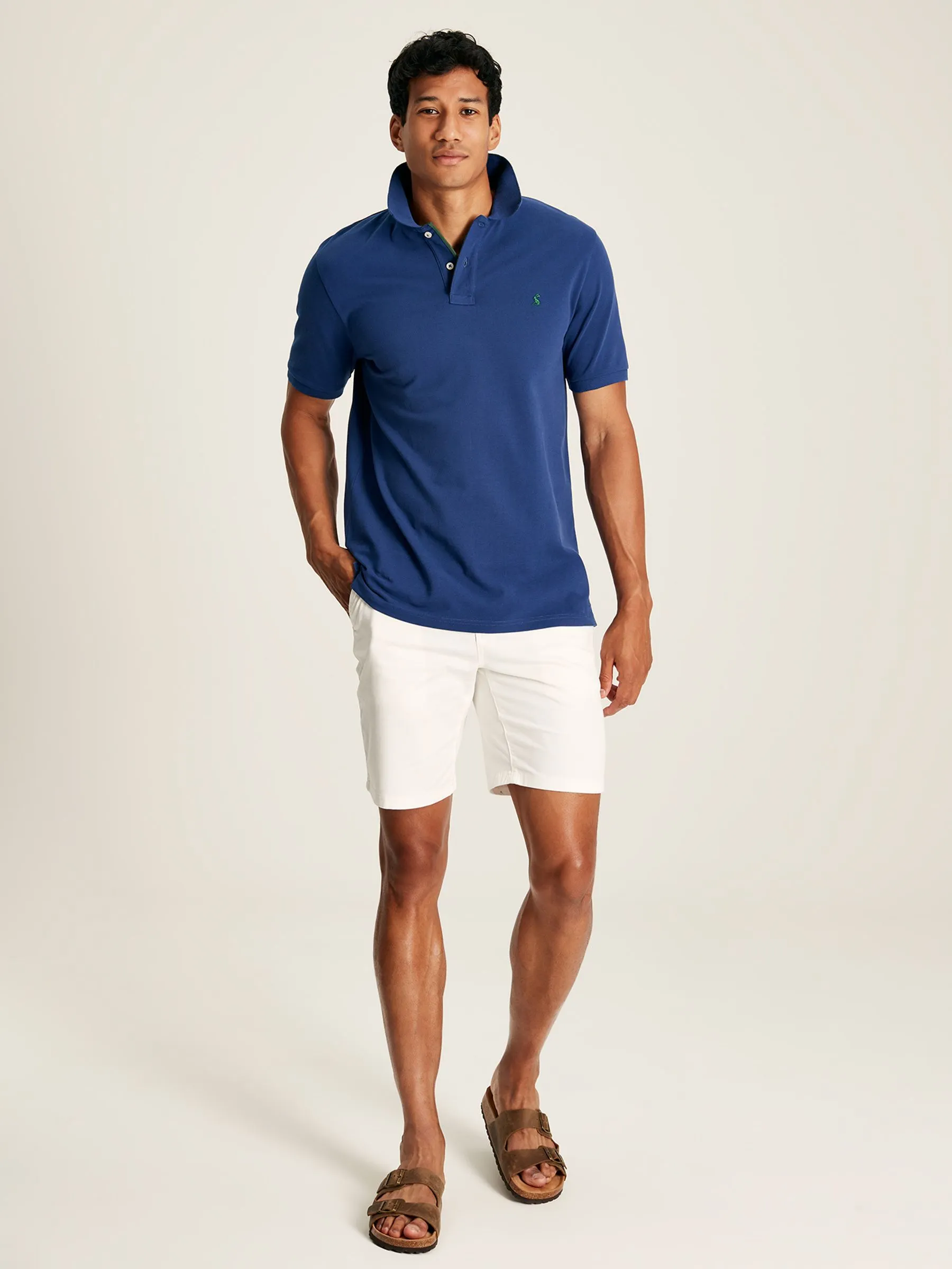 Blue Cotton Polo Shirt