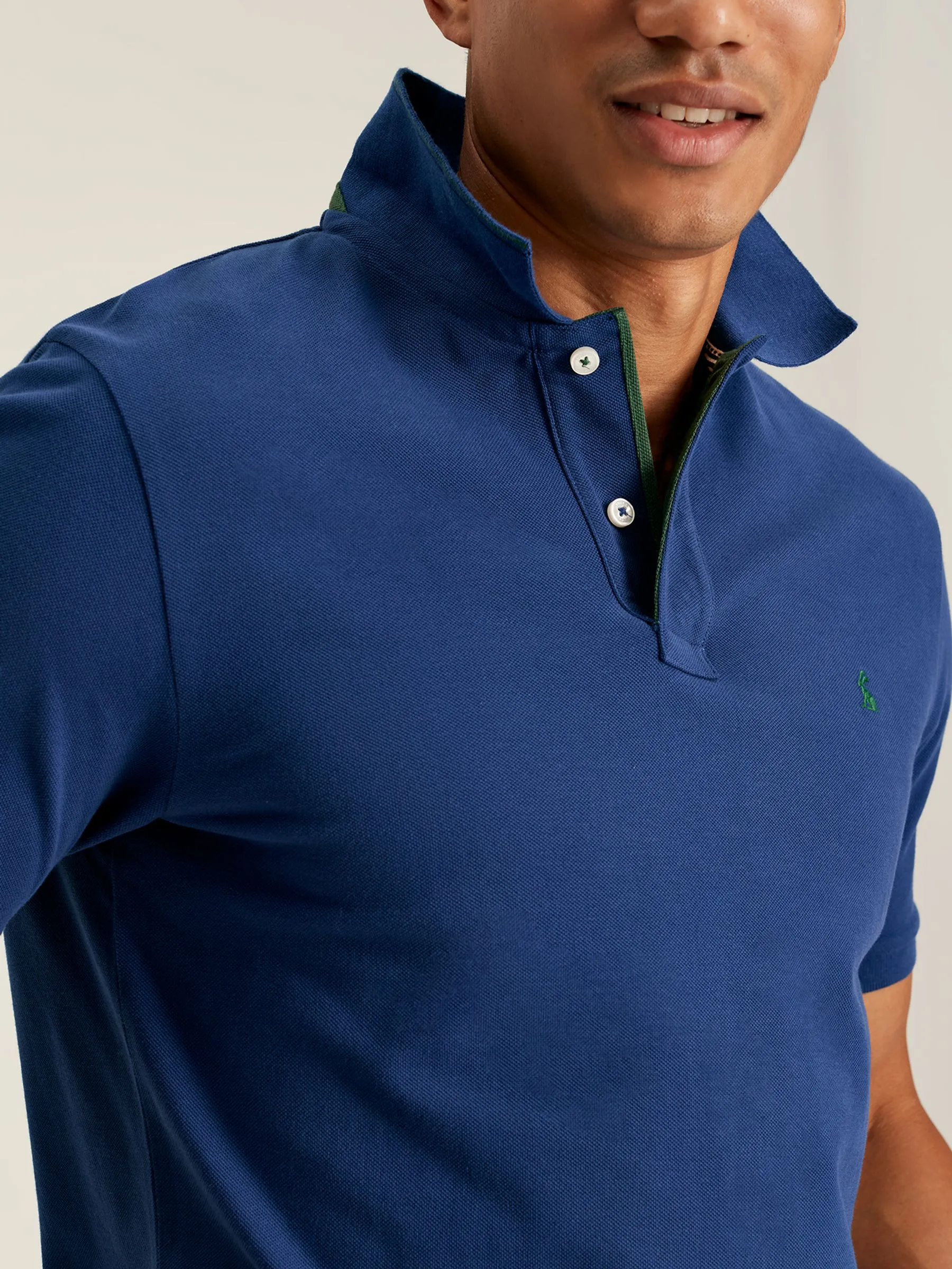 Blue Cotton Polo Shirt