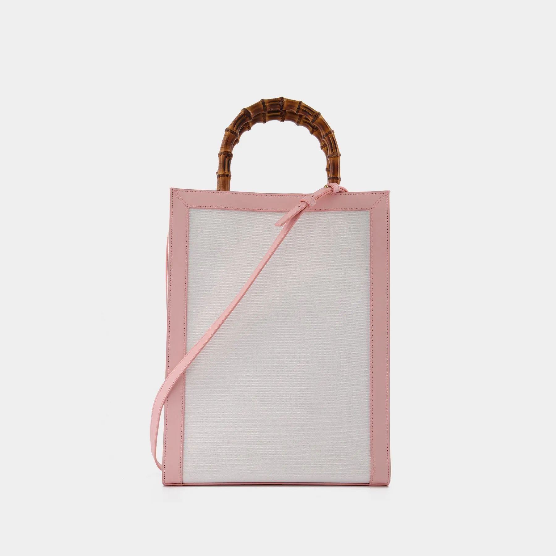 Casablanca  Casa Tote in Pink. White and Light Blue Lambskin with Cotton Handle