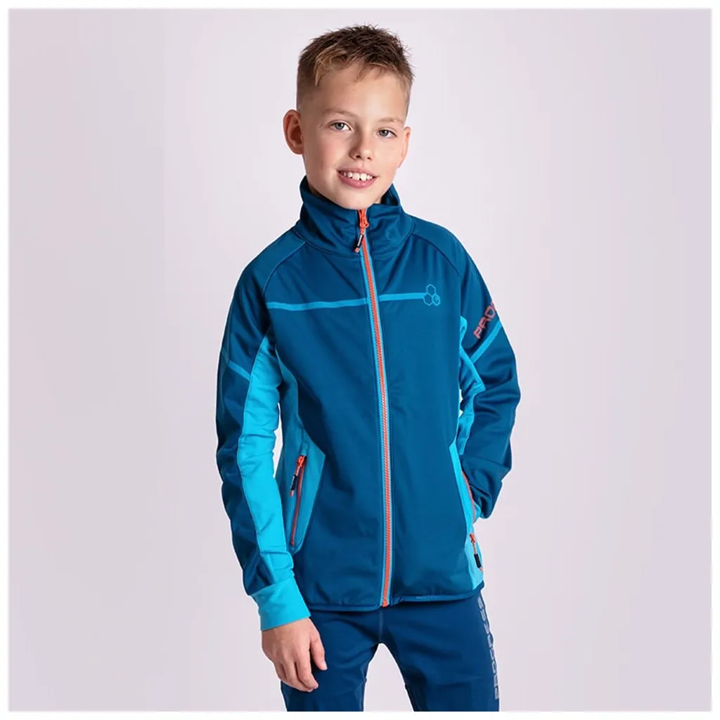 children's softshell jacket Progress Coolio JKT petrol/light blue