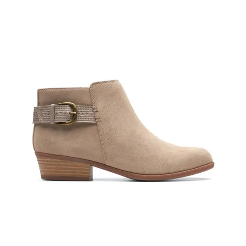 Clarks Women's Addiy Kara Ankle Boot Sand Suede 9.5