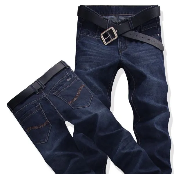 Classic blue Straight Fashion Denim Jeans for Men