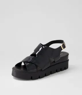 DJANGO & JULIETTE Riku Black Patent Sandals