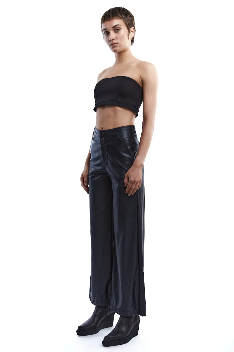 ECO-LEATHER WIDE PANTS