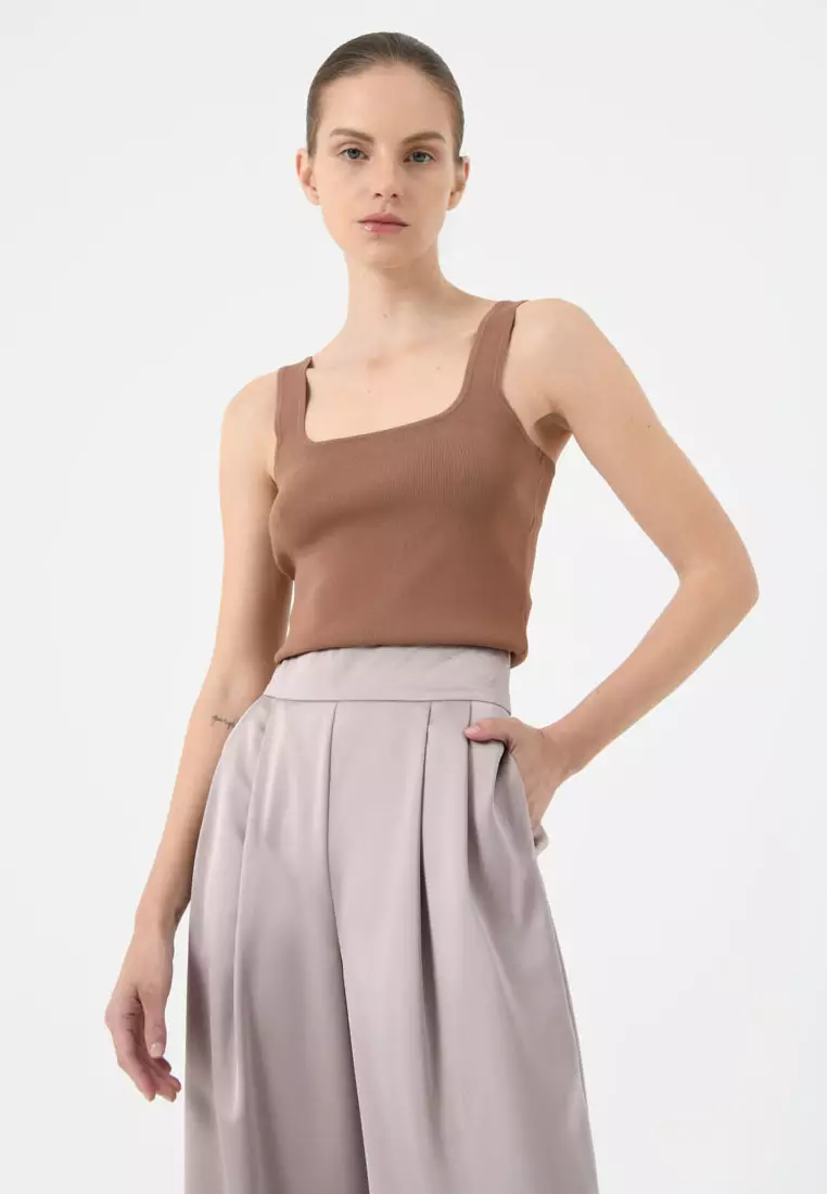 FORCAST FORCAST Miami Cropped Sleeveless Knit Top