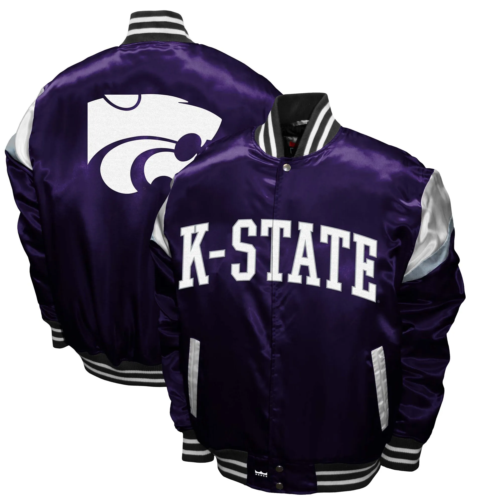 Franchise Club Kansas State Wildcats Purple Power Satin Full-Snap Jacket