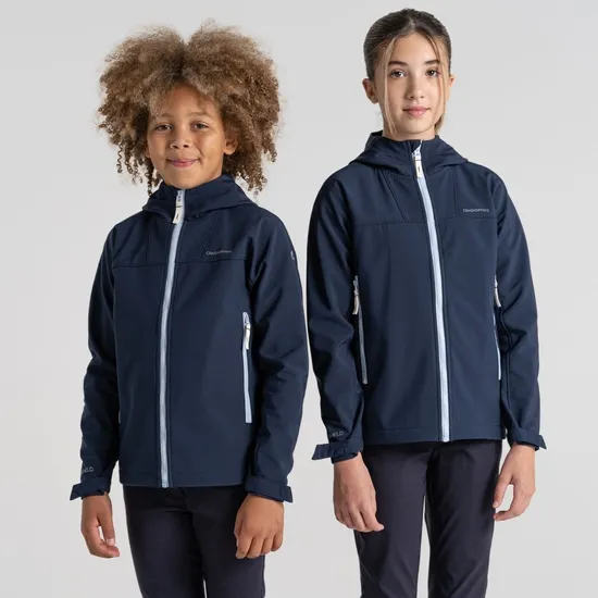 Kid's Landon Softshell Hooded Jacket - Blue Navy | Craghoppers UK