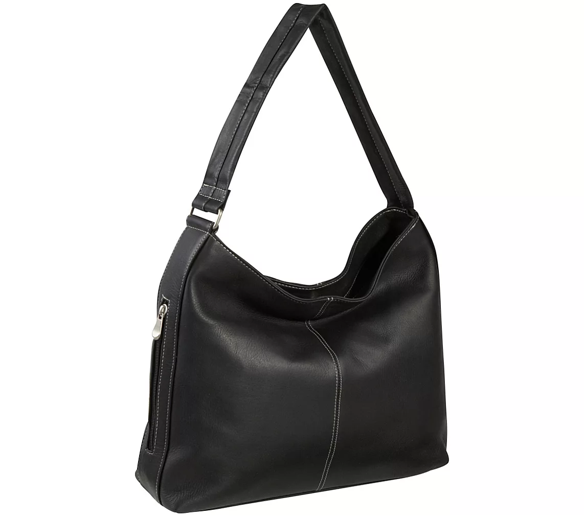 Le Donne Leather Shoulder Tote with Side Zip Pocket