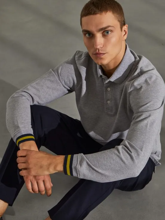 Long-sleeved polo shirt