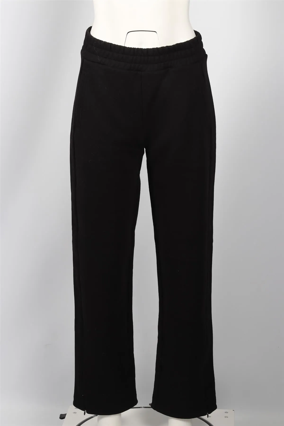 ME+EM BLACK COTTON BLEND STRAIGHT LEG PANTS UK 8