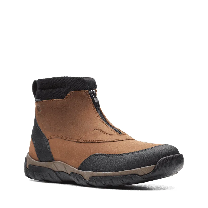 Men’s Clarks Grove Zip Boot Waterproof – Dark Tan