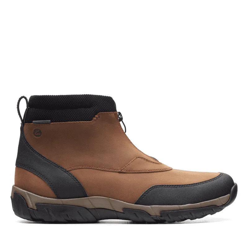 Men’s Clarks Grove Zip Boot Waterproof – Dark Tan