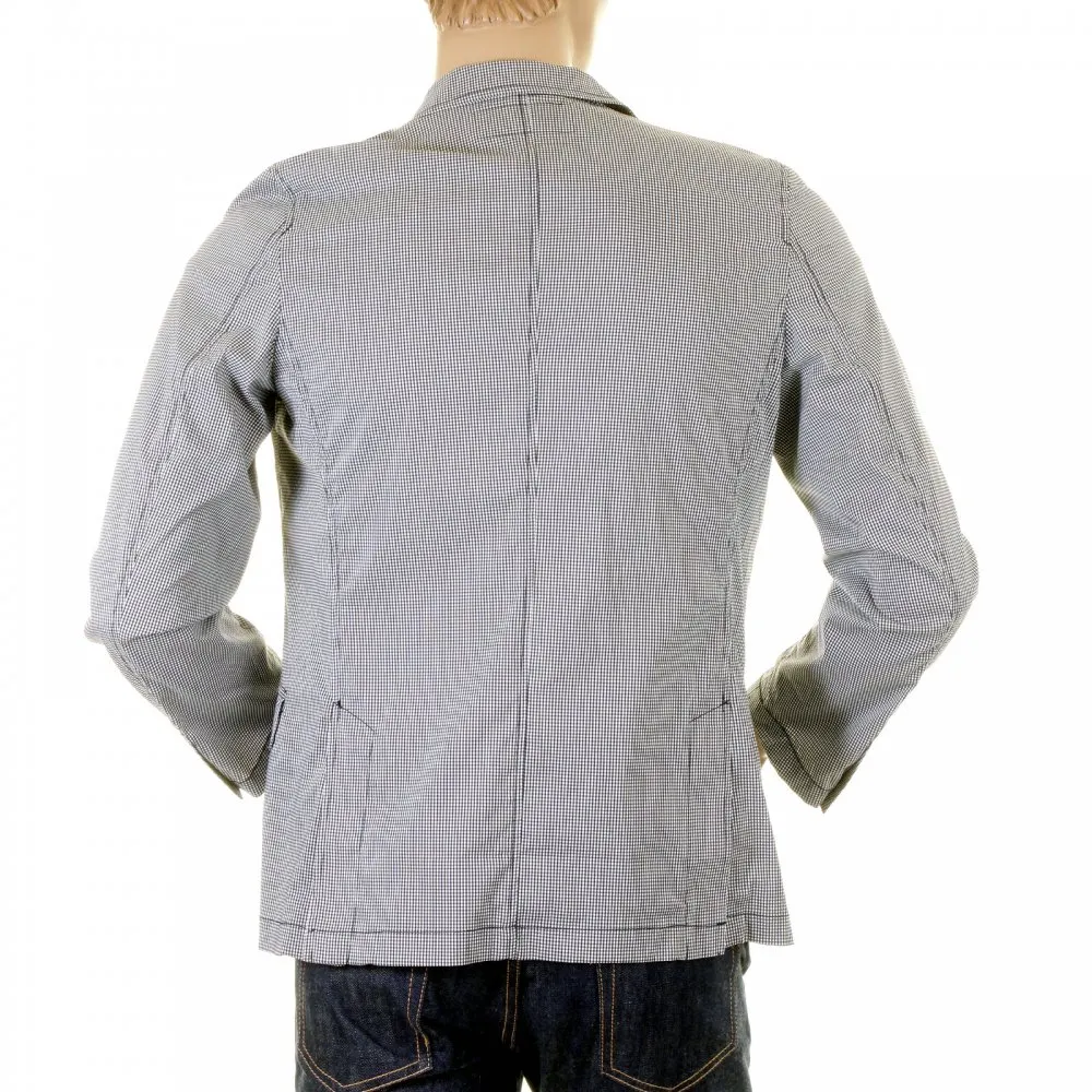 Mens Black And White Fine Check Slimmer Fit Cotton Lightweight Jacket