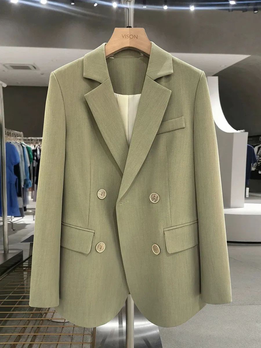 Military green texture, foreign style slimming suit jacket for women 2024 new spring and autumn Internet celebrity popular suit 