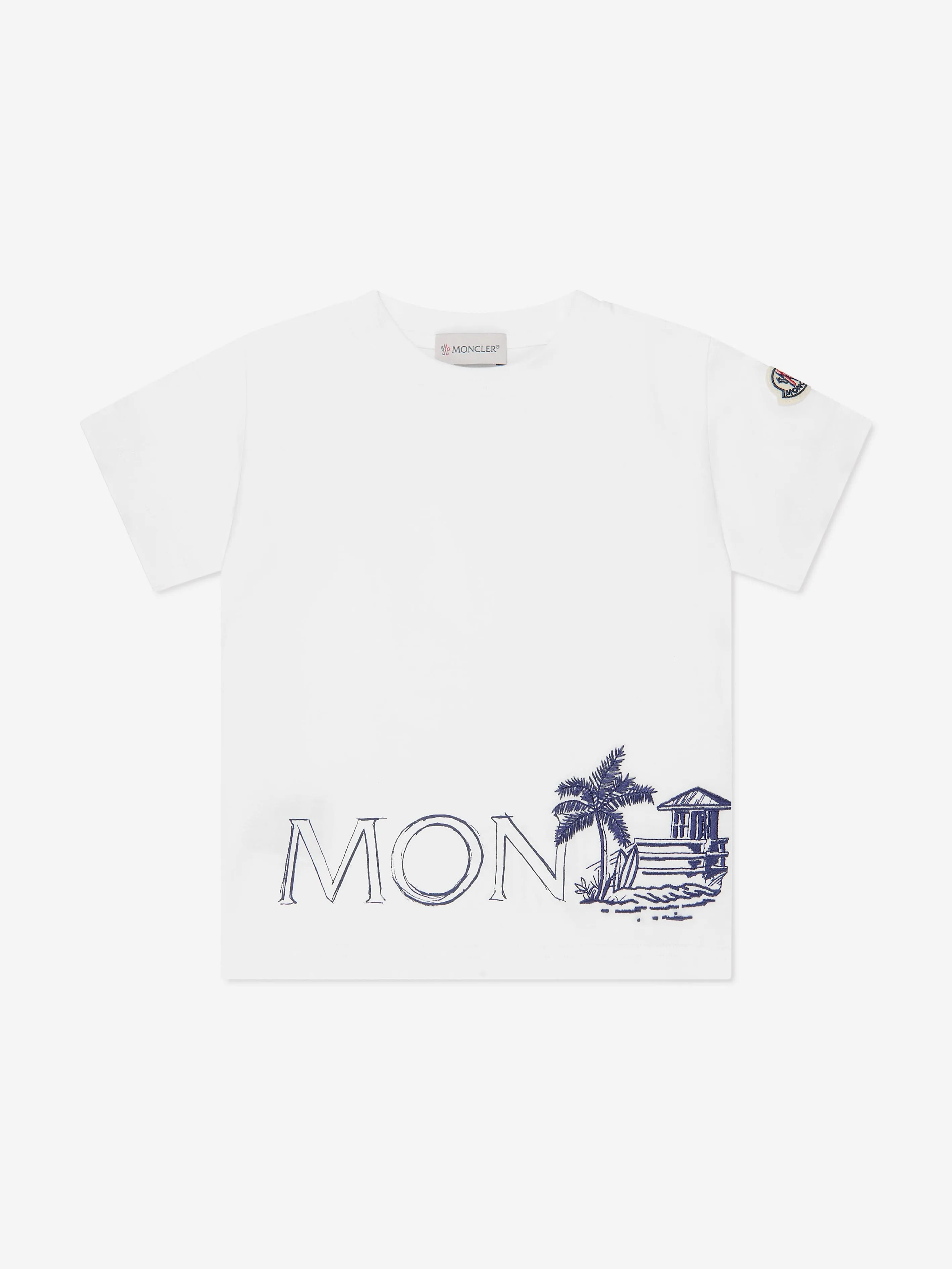 Moncler Enfant Boys Logo T-Shirt in White