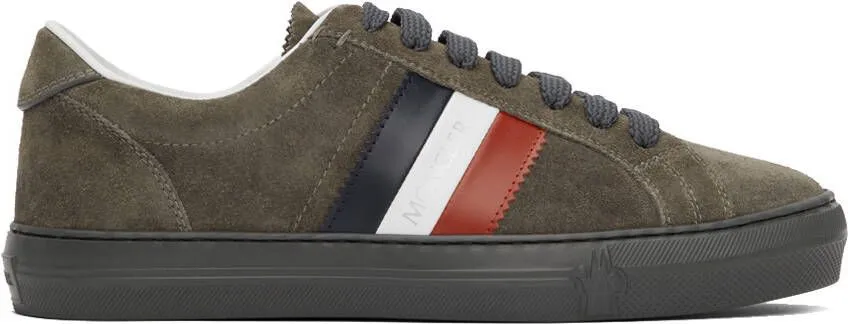 Moncler Grey Suede New Monaco Sneakers