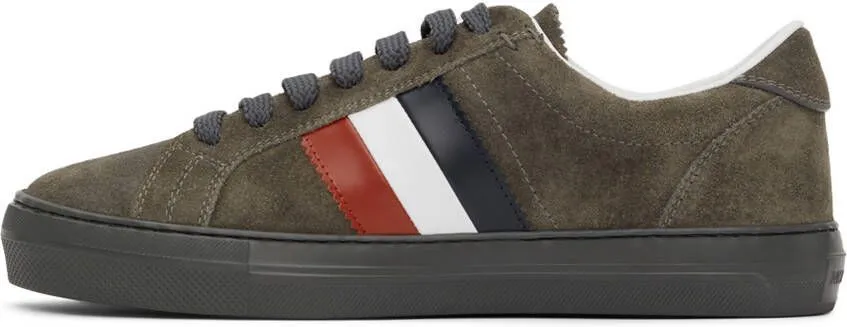 Moncler Grey Suede New Monaco Sneakers