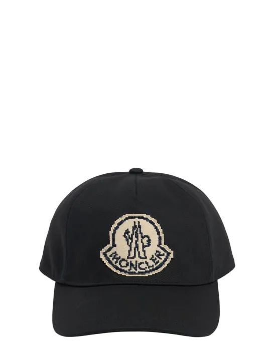 Moncler   Logo detail cotton baseball cap 