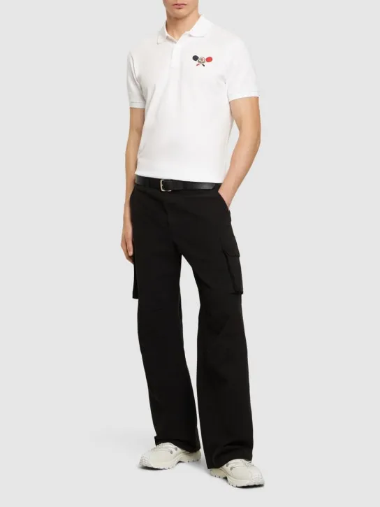 Moncler   Logo patch cotton polo shirt 