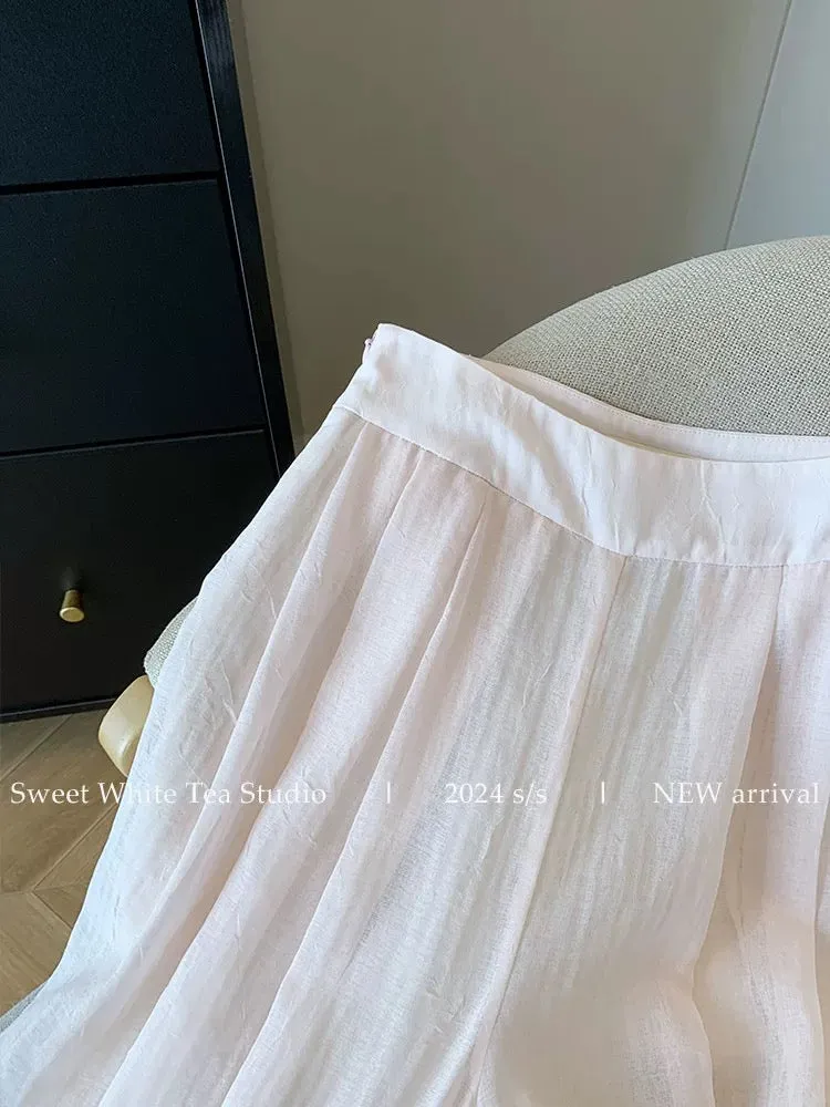 Nanyou’s high-end goods are on clearance and leaked! Pink loose drapey wide leg pants for women summer high waist straight thin 