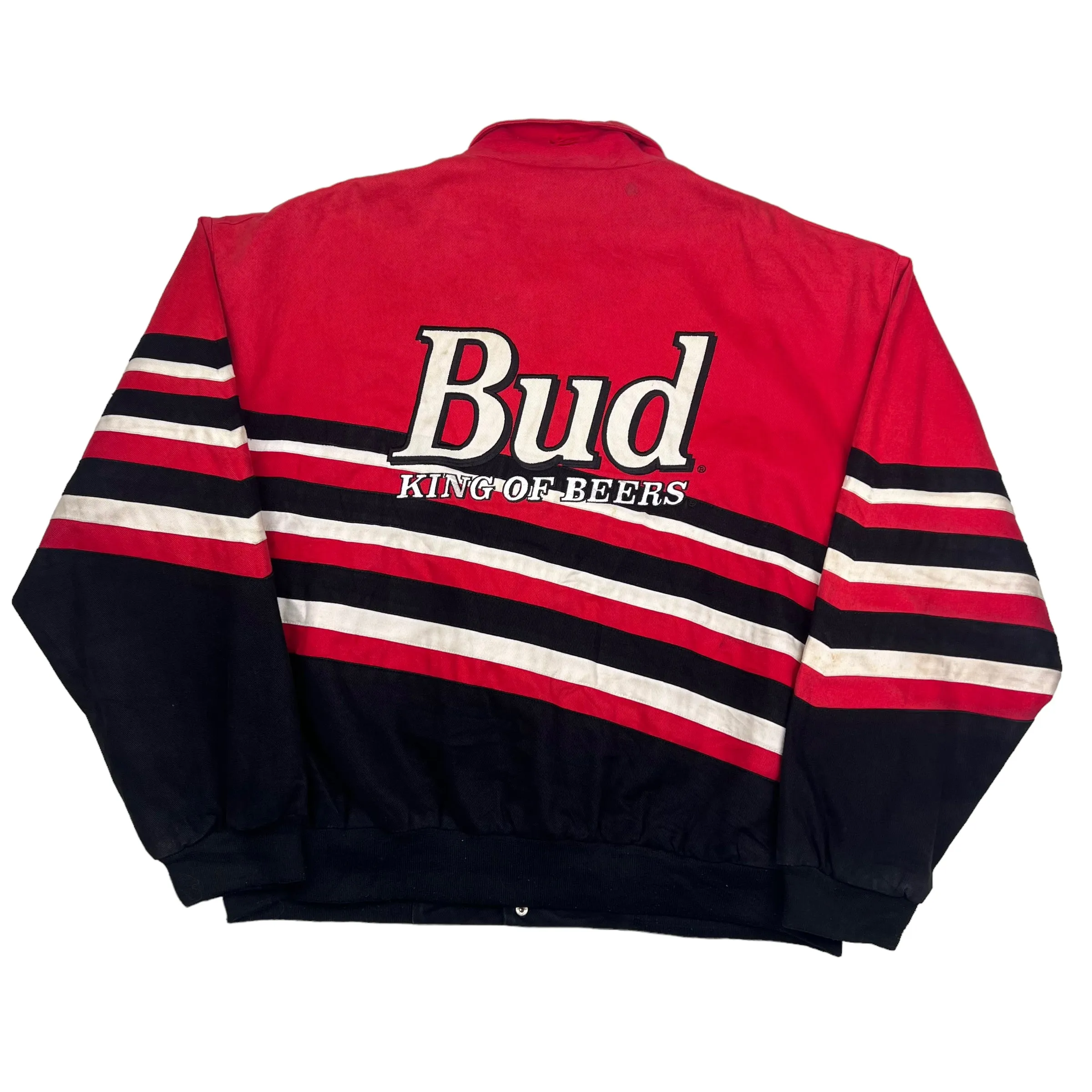 NASCAR Red Black 'Bud King of Beers' Racing Jacket