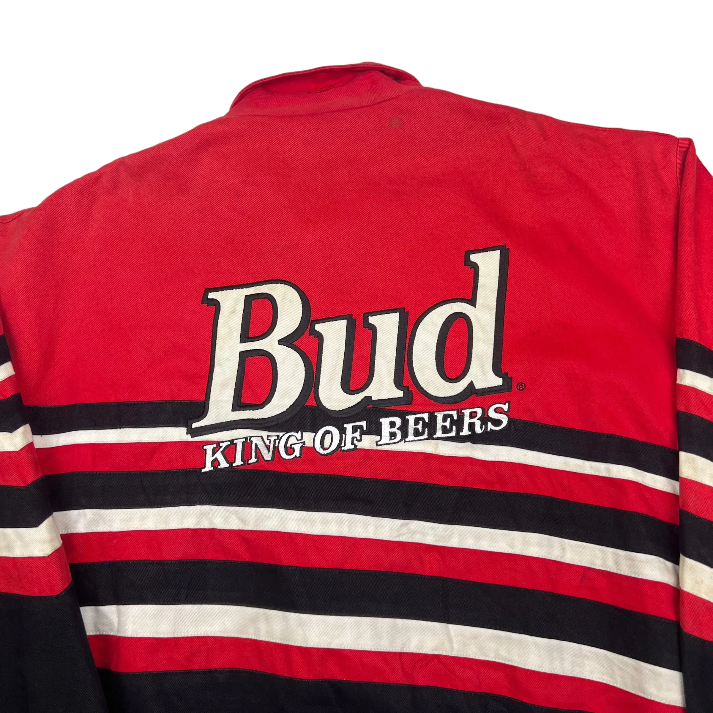 NASCAR Red Black 'Bud King of Beers' Racing Jacket