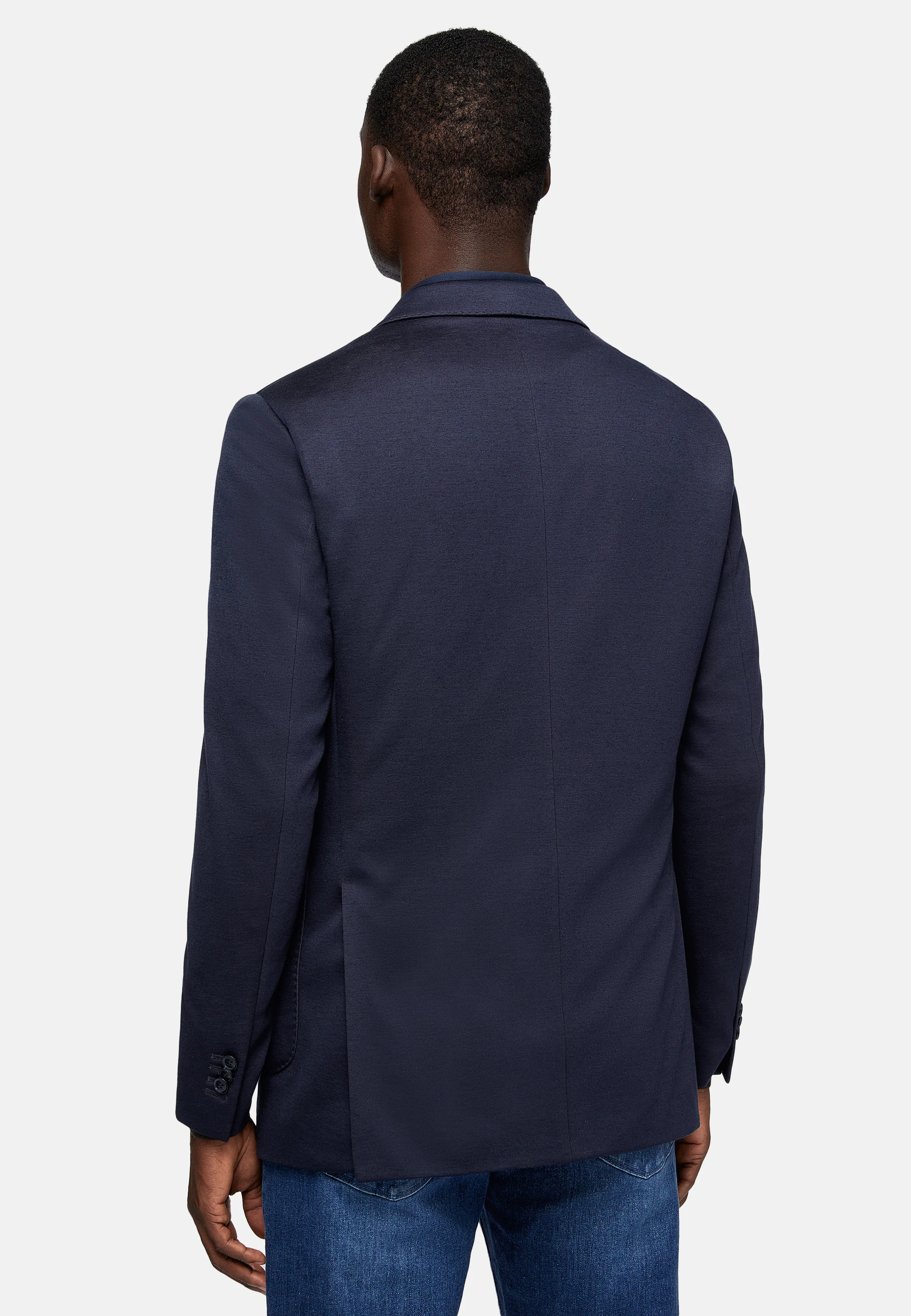 Navy Blue B Jersey Jacket in a Cotton, Cashmere And Tencel Blend