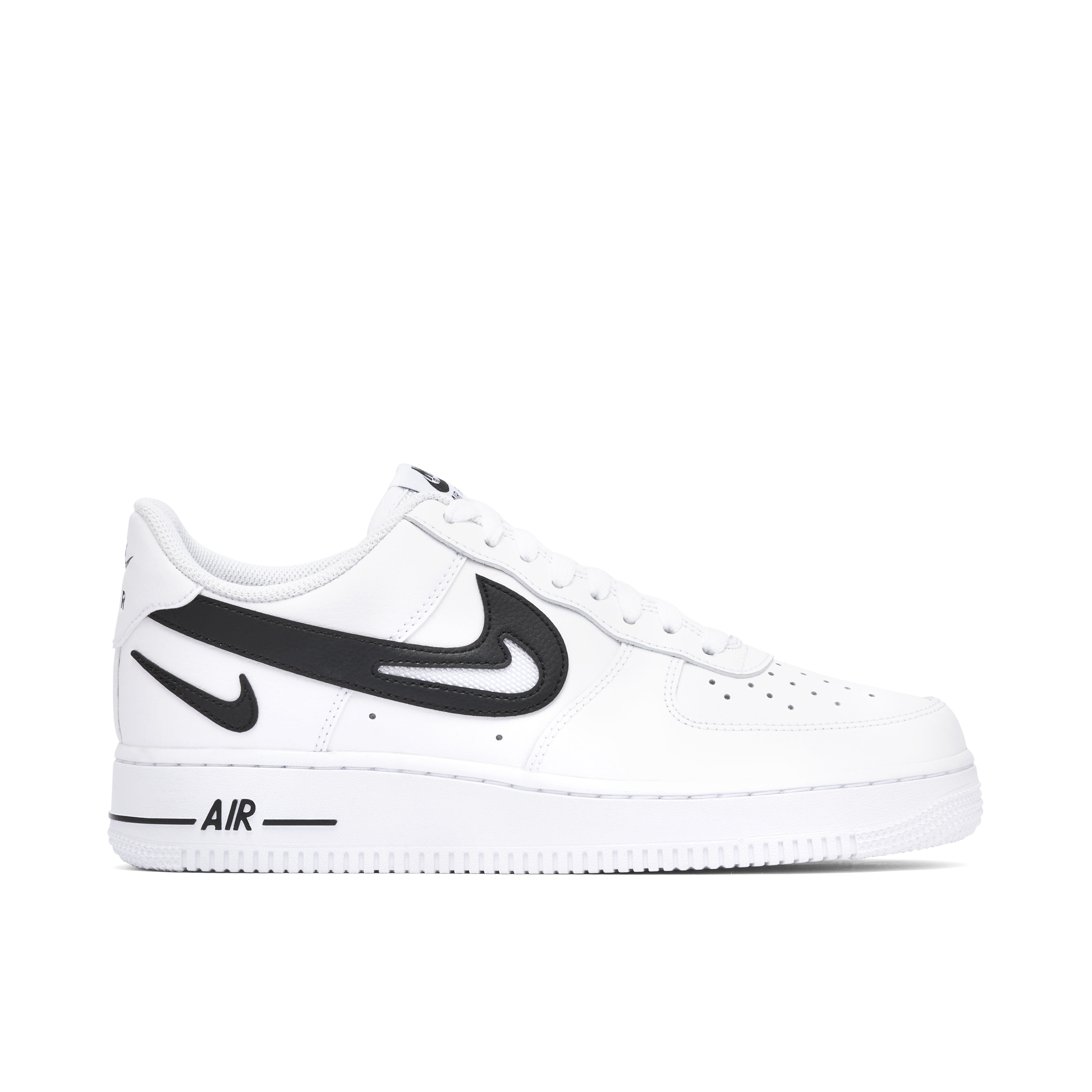 Nike Air Force 1 Low '07 FM Cut Out Swoosh White Black | dr0143-101 | Laced