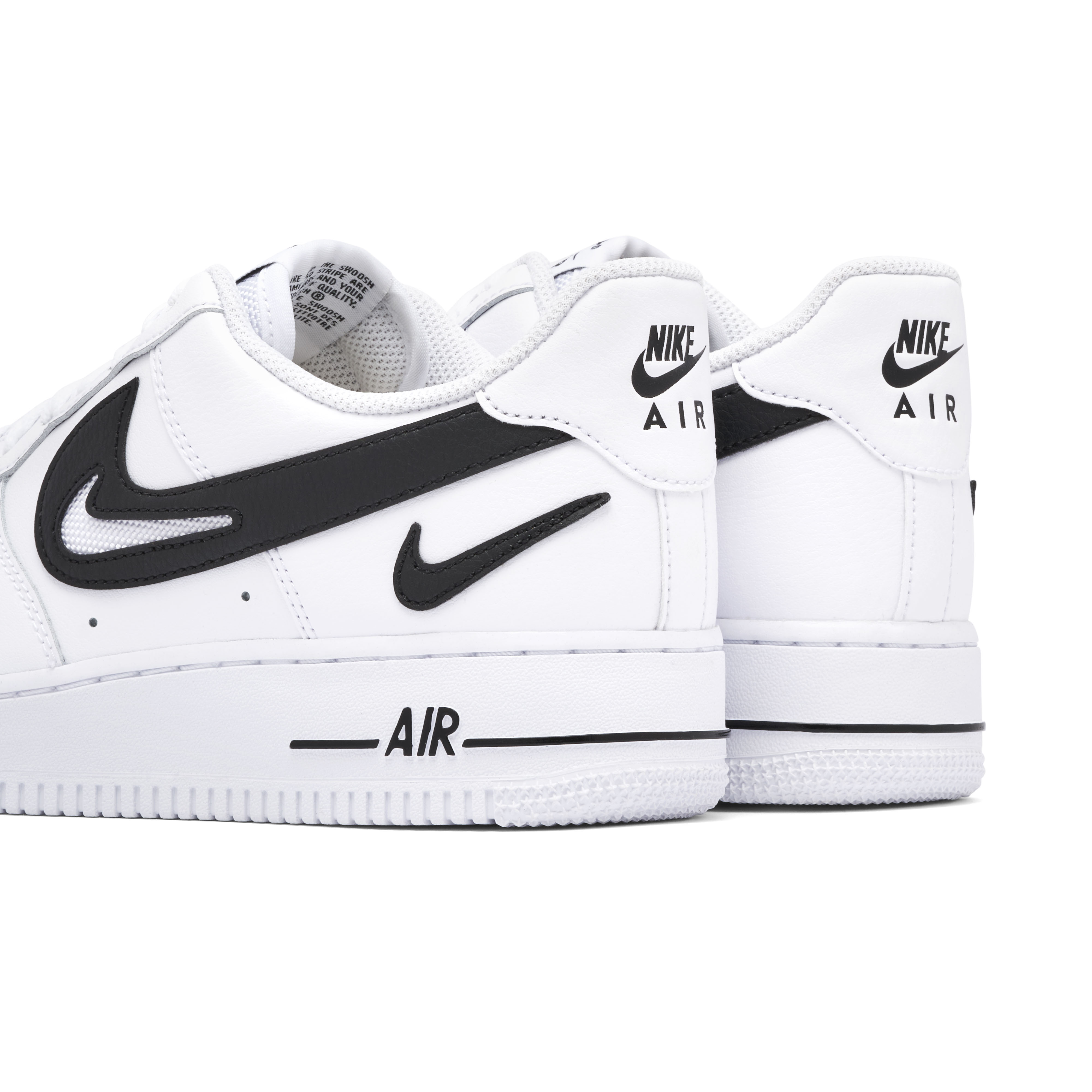 Nike Air Force 1 Low '07 FM Cut Out Swoosh White Black | dr0143-101 | Laced