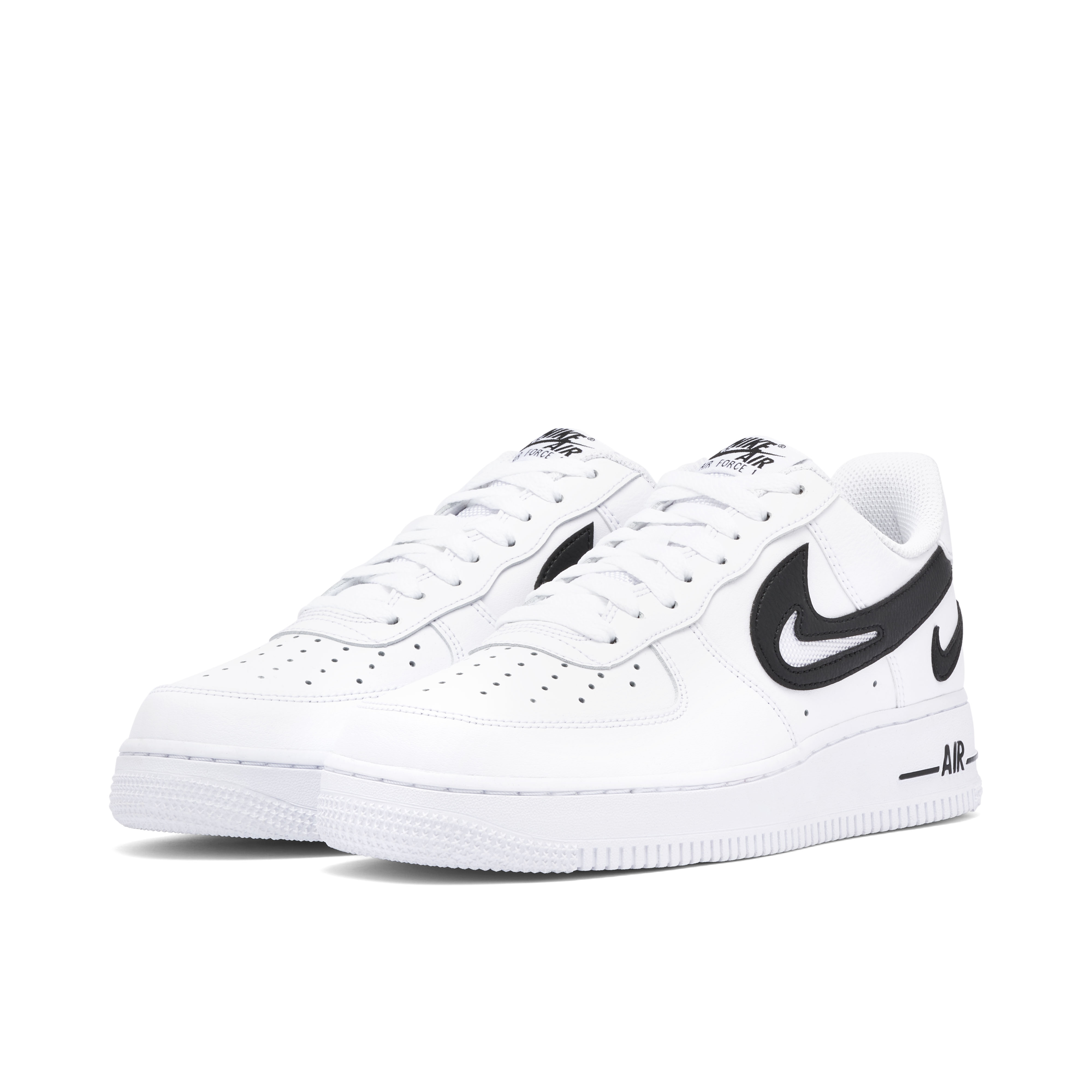 Nike Air Force 1 Low '07 FM Cut Out Swoosh White Black | dr0143-101 | Laced