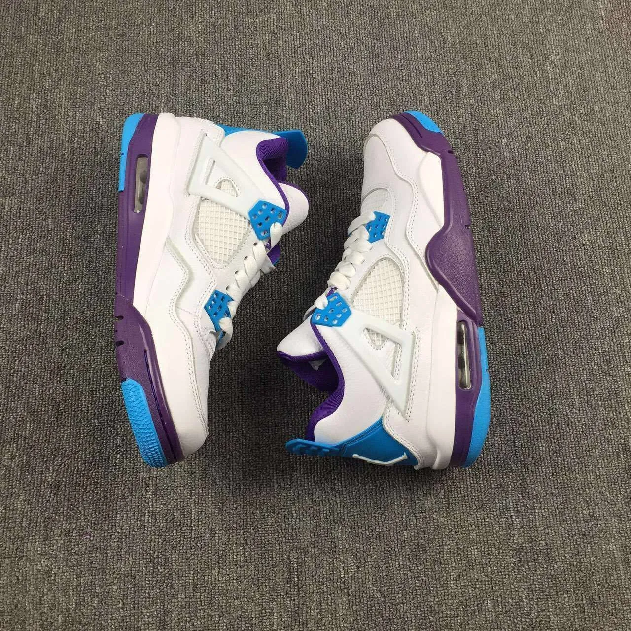 Nike Air Jordan 4 Retro “Hornets” White Blue Purple Basketball Men