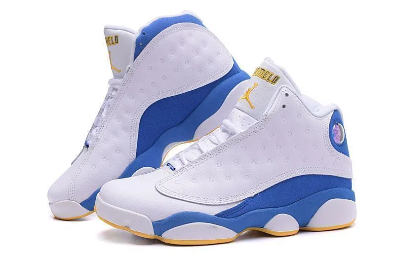 Nike Air Jordan Men 13 Retro White/Blue/Yellow Basketball Men