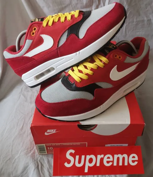 Nike air max 1 premium retro red curry custom urawa dragons