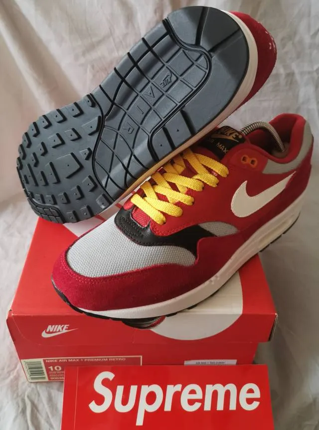 Nike air max 1 premium retro red curry custom urawa dragons