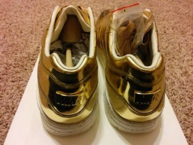 Nike air max 1 sp liquid gold metal iridescent mirror chrome all metallic sz 14