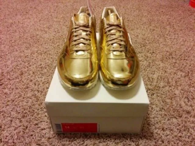 Nike air max 1 sp liquid gold metal iridescent mirror chrome all metallic sz 14