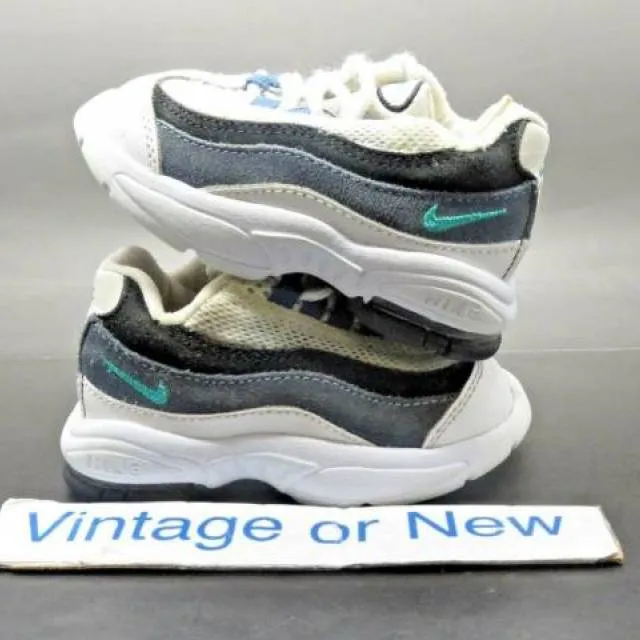 Nike air max '95 white emerald green blue slate running td 311525-105 sz 4c