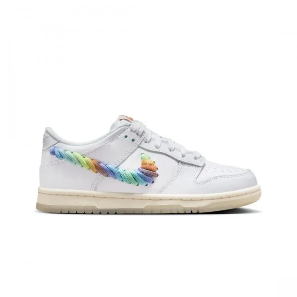 Nike Big Kids Dunk Low (white / multi-color-terra blush)