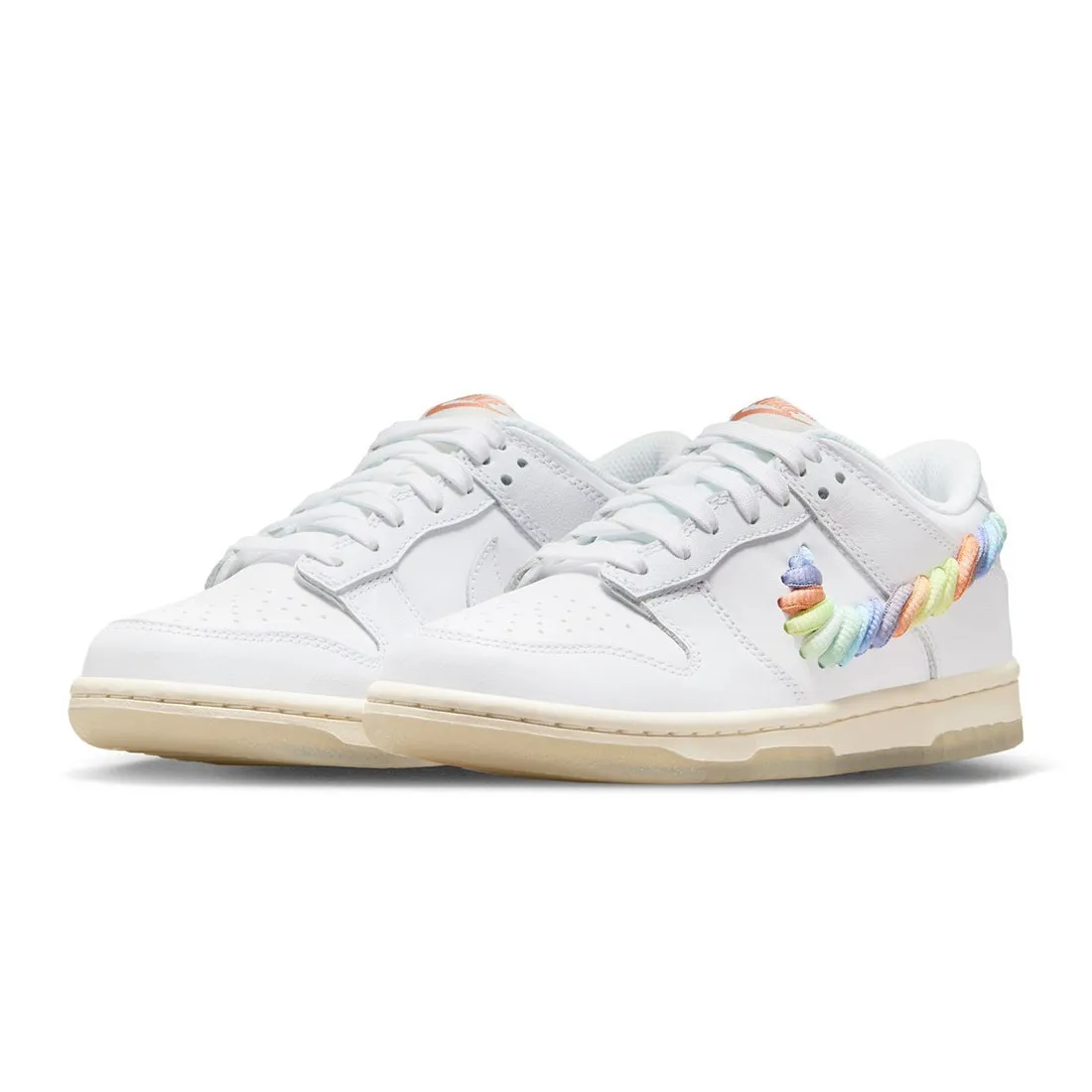 Nike Big Kids Dunk Low (white / multi-color-terra blush)