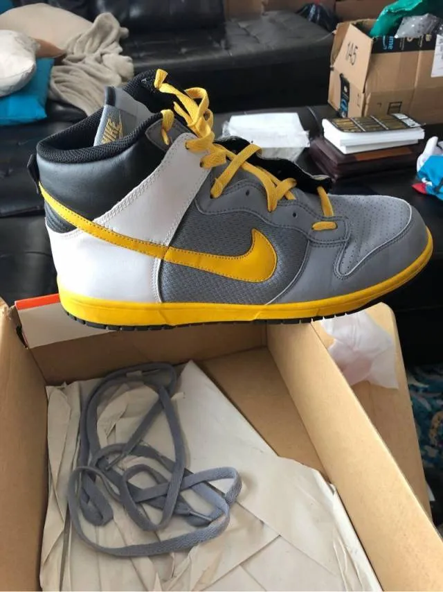 Nike dunk high gray/yellow premium