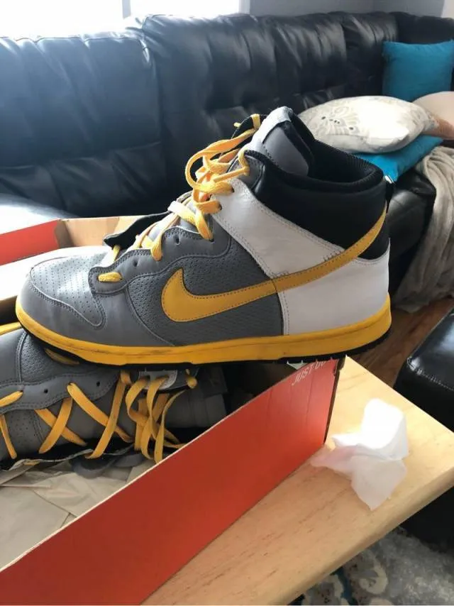 Nike dunk high gray/yellow premium